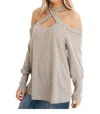 Sew In Love Pizza And A Movie Halter Detail Top In Grey In Grey