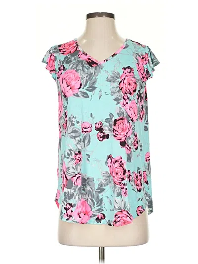 Pre-owned Sew In Love Short Sleeve Blouse In Blue