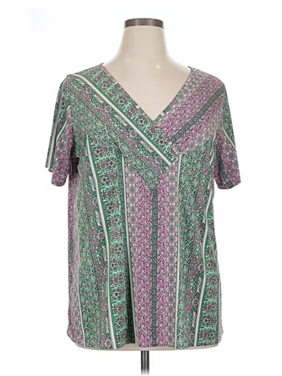 Pre-owned Sew In Love Short Sleeve Blouse In Green