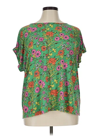 Pre-owned Sew In Love Short Sleeve Blouse In Green