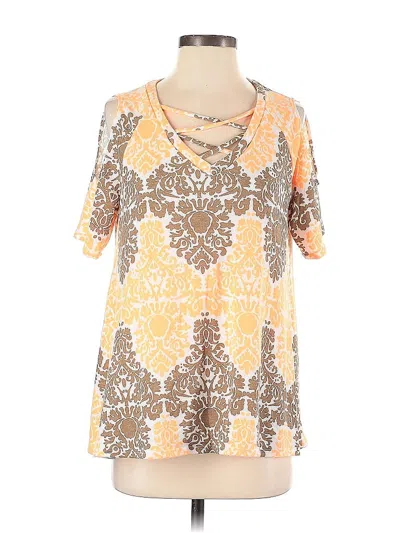 Pre-owned Sew In Love Short Sleeve Blouse In Orange