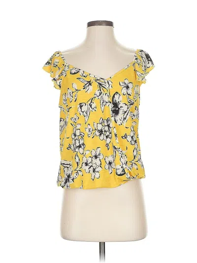 Pre-owned Sew In Love Short Sleeve Blouse In Yellow