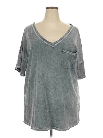 Pre-owned Sew In Love Short Sleeve Henley Shirt In Gray