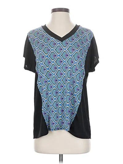 Pre-owned Sew In Love Short Sleeve Top Blue V Neck Tops
