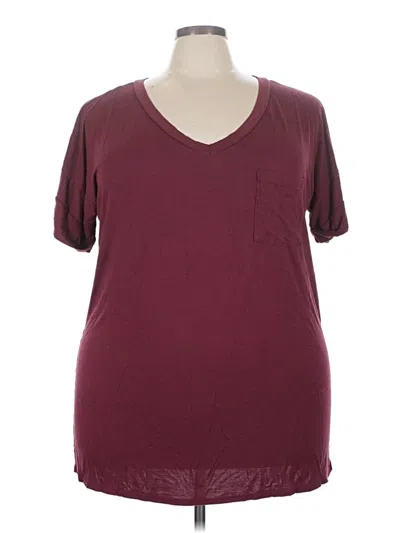 Pre-owned Sew In Love Short Sleeve Top Burgundy V-neck Tops