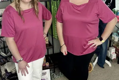 Sew In Love Square Neck Top In Magenta In Pink