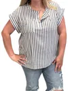 Sew In Love Stripe Top In Grey/white In Multi