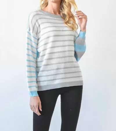 Sew In Love Striped Sweater In Blue