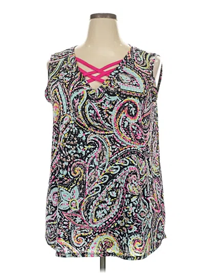 Pre-owned Sew In Love Tank Top Black Open Neckline Tops