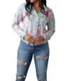 Sew In Love Thinking On It Open Back Floral Top In Grey In Multi