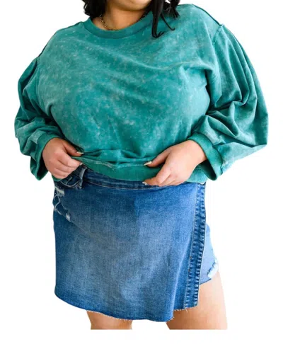 Sew In Love Tied Up Sweater In Teal In Blue