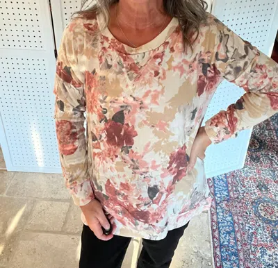 Sew In Love Vintage Tapestry Weekender Top In Watercolor In Blue