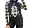 Sew In Love Women's Plaid Christmas Tree Hoodie In White In White