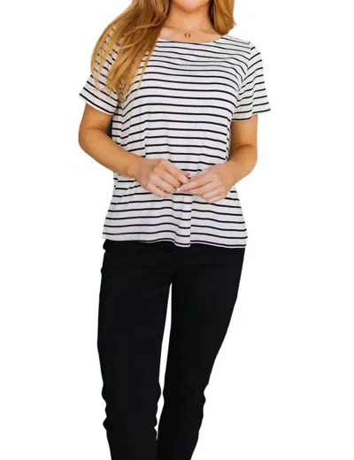 Sew In Love You're My Sweetheart Striped Top In White/black In Multi