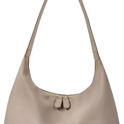 Seward Leather Hobo Bags For Women Small Soft Shoulder Purse Slouchy Tote Handbags With Double Zipper Desig In Beige
