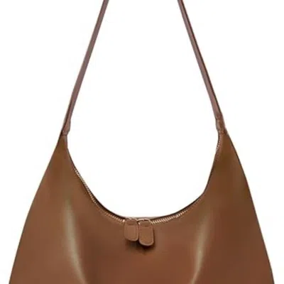 Seward Leather Hobo Bags For Women Small Soft Shoulder Purse Slouchy Tote Handbags With Double Zipper Desig In Brown