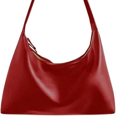 Seward Leather Hobo Bags For Women Small Soft Shoulder Purse Slouchy Tote Handbags With Double Zipper Desig In Red
