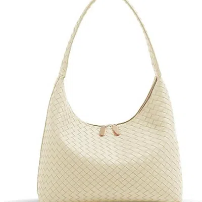 Seward Leather Hobo Bags For Women Small Soft Shoulder Purse Slouchy Tote Handbags With Double Zipper Desig In White