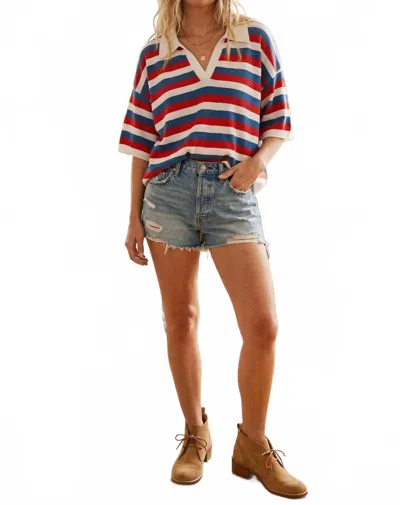 Sewn And Seen Americana Top In Red/blue In Multi