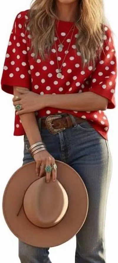 Sewn And Seen Polka Spots Sweater In Red