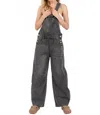 Sewn And Seen Washed Denim Jumpsuit In Black