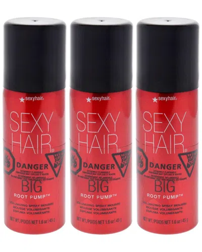 Sexy Hair Unisex 1.6oz Big  Root Pump Spray Mousse - Pack Of 3 In Transparent