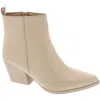 Seychelles Shining Star Cream Leather Pointed-toe Ankle High Heel Boots