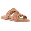 Seychelles Admire Me Womens Buckle Leather Slide Sandals In Cognac