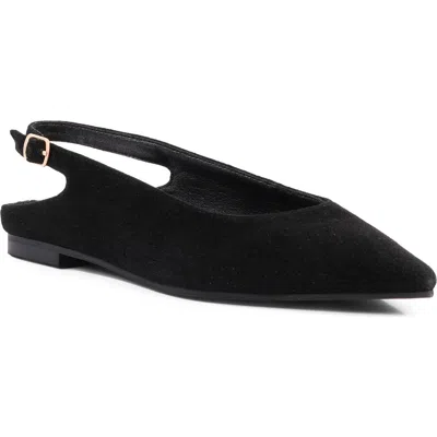 Seychelles Alameda Pointed Toe Slingback Flat In Black
