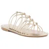 Seychelles Authentic Womens Faux Leather Open Toe Gladiator Sandals In Gold