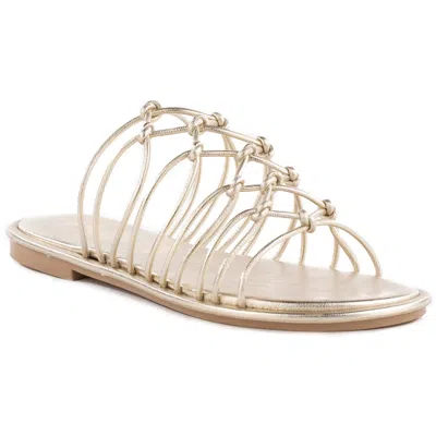 Seychelles Authentic Womens Faux Leather Open Toe Gladiator Sandals In Gold