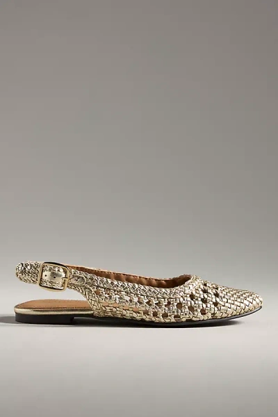 Seychelles Avalon Woven Slingback Flats In Gold