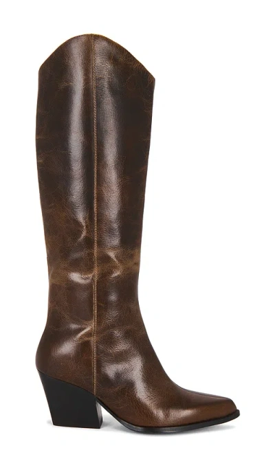 Seychelles Begging You Boot In Brown Distressed Leather