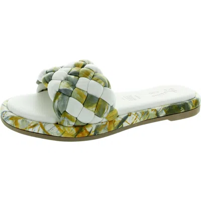 Seychelles Bellissima Womens Faux Leather Woven Slide Sandals In Multi