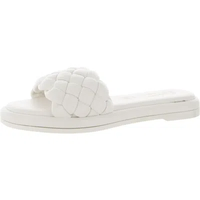 Seychelles Bellissima Womens Faux Leather Woven Slide Sandals In White