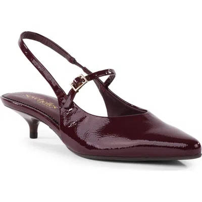 Seychelles Big Screen Faux Leather Slingback Pump In Burgundy