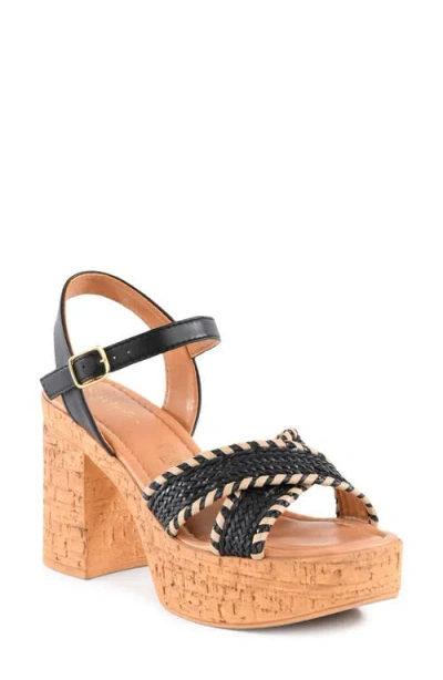 Seychelles Bravo Wedge Sandal In Black-natural