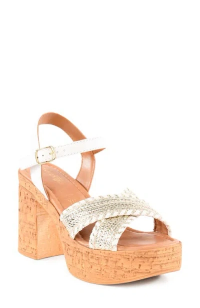 Seychelles Bravo Wedge Sandal In Light Goldhite