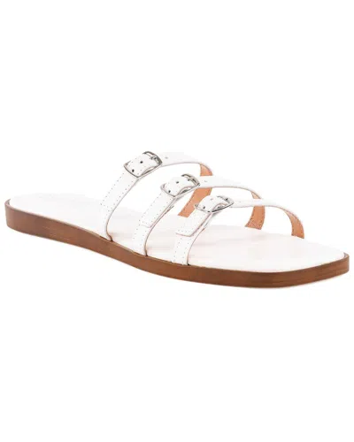 Seychelles Buckle Leather Sandal In White