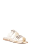 Seychelles Cape May Womens Metallic Leather Slide Sandals In Gold