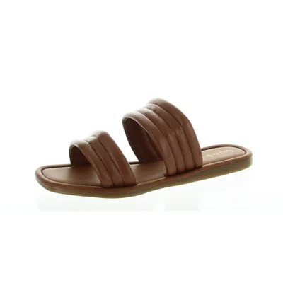 Seychelles Cape May Womens Metallic Leather Slide Sandals In Brown