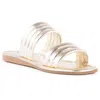 Seychelles Cape May Womens Metallic Leather Slide Sandals In Gold