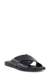 Seychelles Chai Womens Criss-cross Leather Slide Sandals In Black