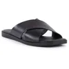 Seychelles Chai Womens Criss-cross Leather Slide Sandals In Black