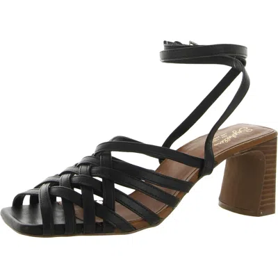 Seychelles Charter Womens Leather Open Toe Strappy Sandals In Black