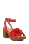 Seychelles Chasing Sunsets Ankle Strap Platform Sandal In Red