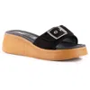 Seychelles Cherry Platform Wedge Slide Sandal In Black