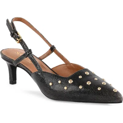Seychelles Crawford Slingback Pointed Toe Kitten Heel Pump In Black