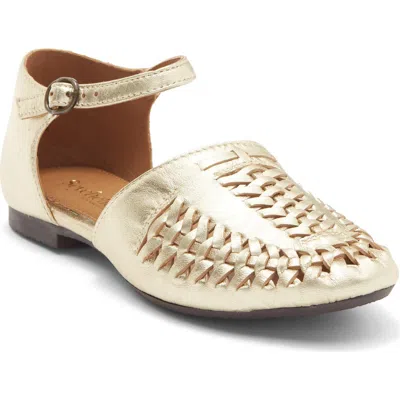 Seychelles Crimson Leather Flat In Silver
