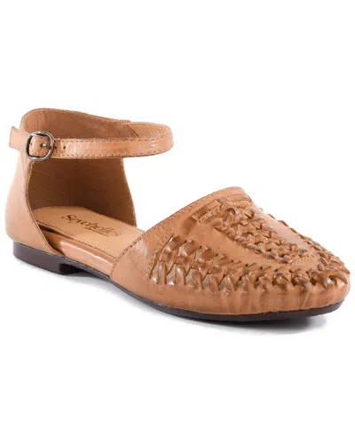 Seychelles Crimson Leather Flat In Transparent